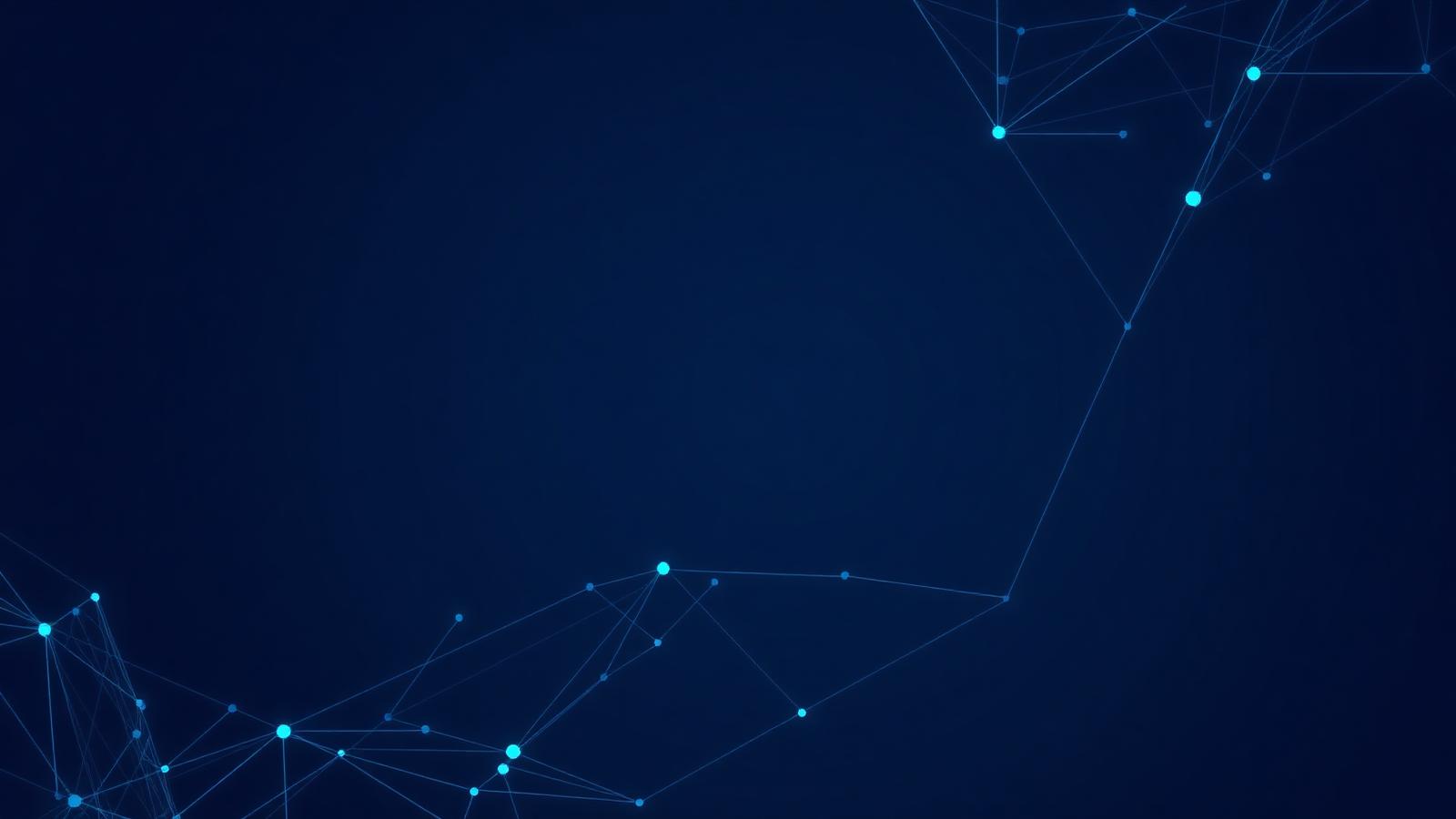 Abstract dark navy network graphic with cool blue connecting nodes